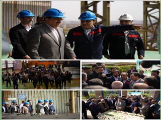 بازدید وزیر صنعت، معدن و تجارت از شرکت فولاد اکسین خوزستان